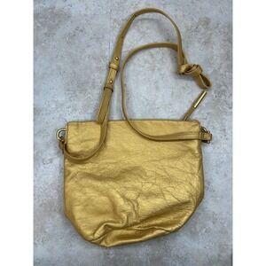 Americana By Sharif Gold Leather Crossbody Purse Shoulder‎ Bag Adjustable